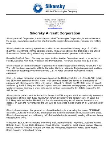 Sikorsky Aircraft Corporation - Composites Manufacturing ...