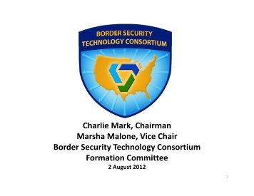bstc formation committee presentation - Border Security Technology ...