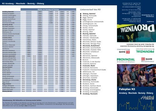 Fahrplan N3 - DB Bahn Westfalenbus