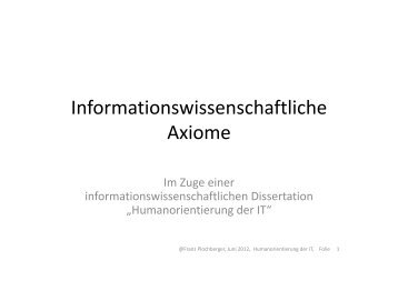 Informationswissenschaftliche Axiome