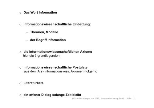 Informationswissenschaftliche Axiome