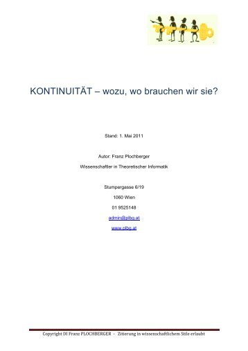 KONTINUITÄT – wozu, wo brauchen wir sie?