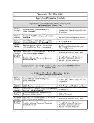 (July 26th, 2006) Tutorial and Workshop Schedule - Cognitive ...