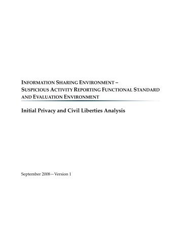 Initial Privacy and Civil Liberties Analysis - ISE.gov