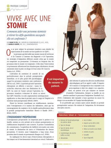 vivre avec une stomie - Ordre des infirmiÃ¨res et des infirmiers du ...