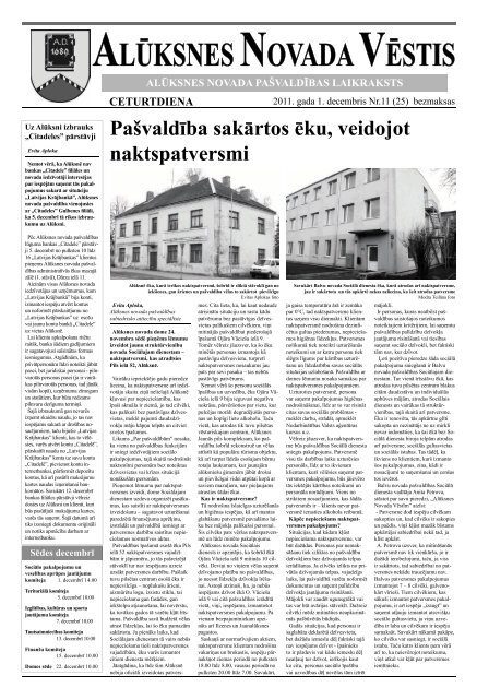 AlÅ«ksnes Novada VÄstis (11/25) - AlÅ«ksnes pilsÄtas bibliotÄka