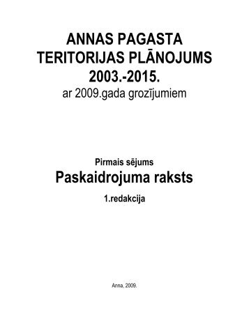 Pirmais sÄjums Paskaidrojuma raksts - AlÅ«ksne