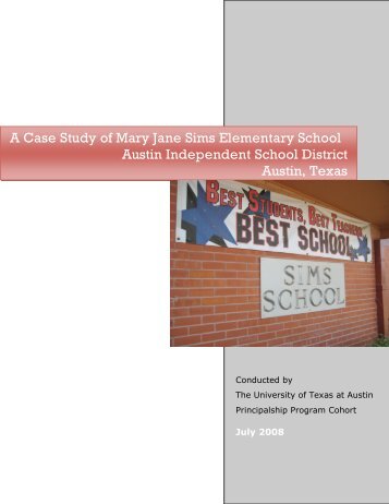 A Case Study of Mary Jane Sims Elementary - Department of ...