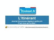 Annonces légales à moindre coût sur L'Itinérant