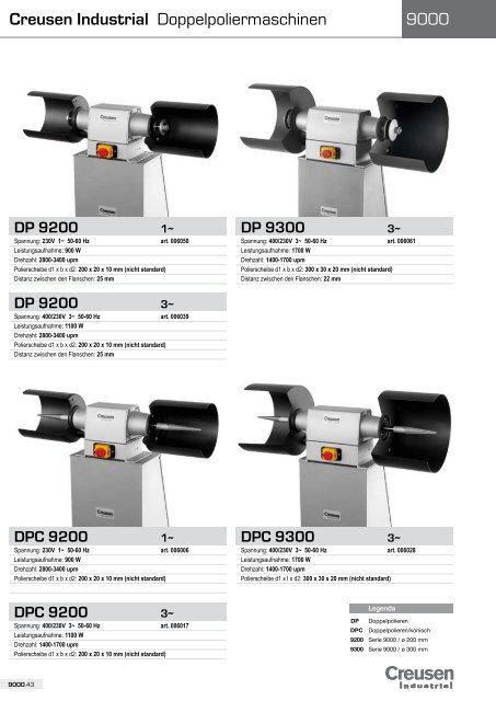 Creusen Industrial Doppelpoliermaschinen 9000