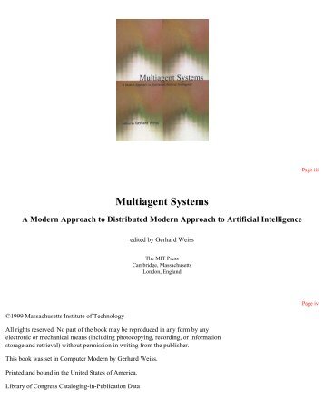 Multiagent Systems : A Modern Approach to Distributed Artificial ...