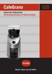 CafeGrano Elektrische Kaffeemühle Bedienungsanleitung ... - Nivona