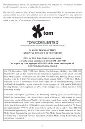 MAJOR TRANSACTION - TOM Group