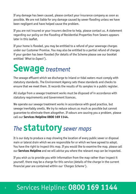 Sewerage leaflet - South West Water