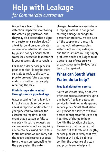 Meter Q&A (Commercial) - South West Water