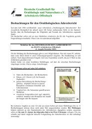 Beobachtungen fÃ¼r den Ornithologischen Jahresbericht - Hessische ...