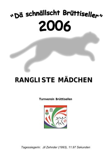 Rangliste MÃ¤dchen - TV BrÃ¼ttisellen