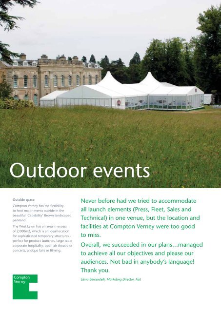 Download our corporate events brochure - Compton Verney