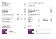 menu - Compton Verney