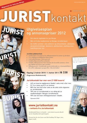 Utgivelsesplan og annonsepriser 2012 - Juristkontakt