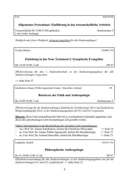 vorwort der studienprogrammleitung - StudienServiceCenter ...