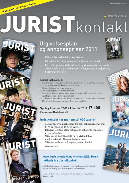 Utgivelsesplan og annonsepriser 2011 - Juristkontakt