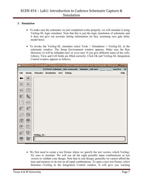 ECEN 454 â Lab1: Introduction to Cadence Schematic Capture ...