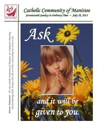 July 28, 2013 - Catholic Community of Manistee