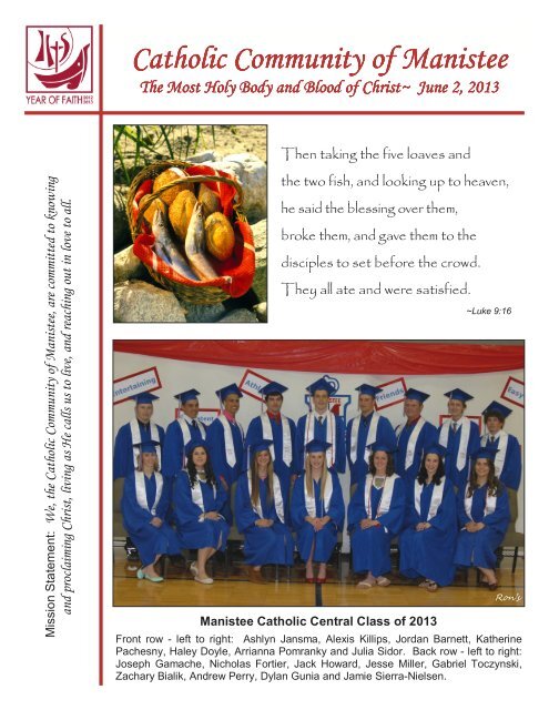 June 2, 2013 - Catholic Community of Manistee