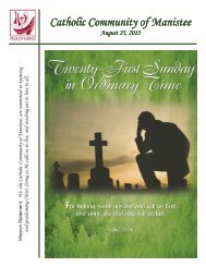 August 25, 2013 - Catholic Community of Manistee