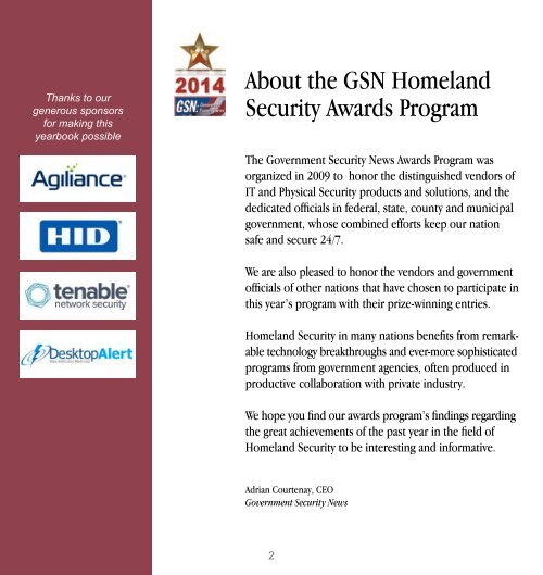 2014 Digital Yearbook of Homeland Security Awards