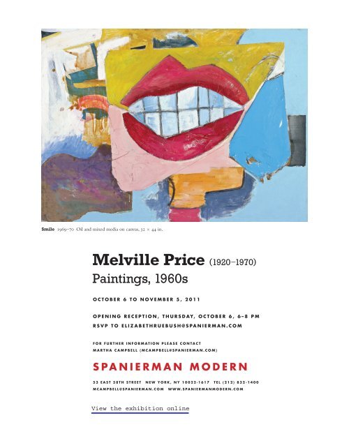 Melville Price: Paintings, 1960s - Spanierman Modern