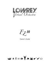 Owner's Guide - Lowrey Organs