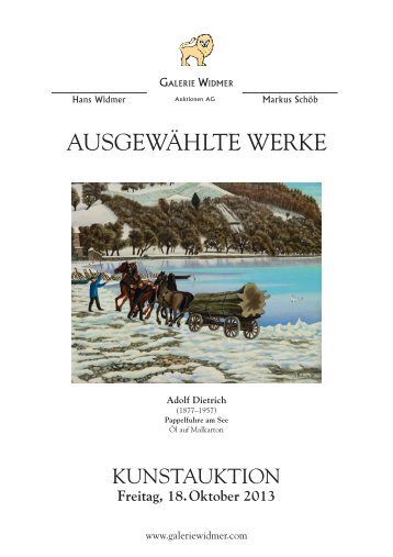 ausGeWÃHlte Werke - Galerie Widmer Auktionen AG