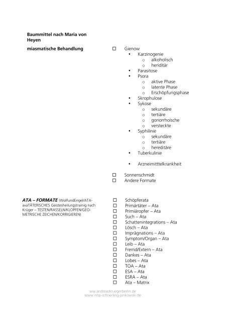 testchart zur ermittlung individueller therapien und therapeuten