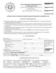 application to retain surveyor-in-training certificate - Texas Board of ...