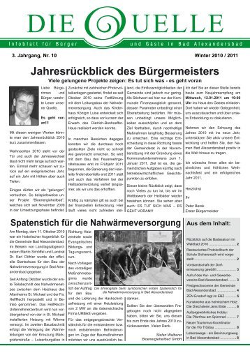Jahresrückblick des Bürgermeisters - Bioenergie-Heilbad Bad ...