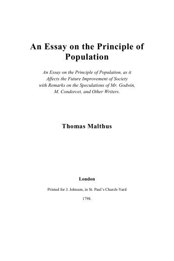 Malthus, Thomas, Robert, An Essay on the Principle of Population ...