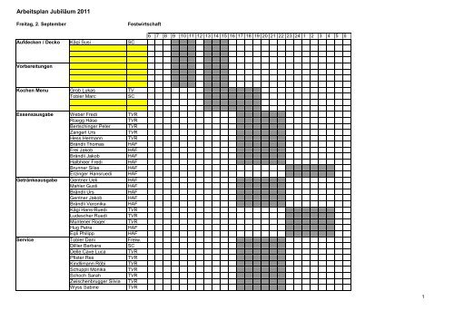Arbeitsplan JubilÃ¤um - TV Ried