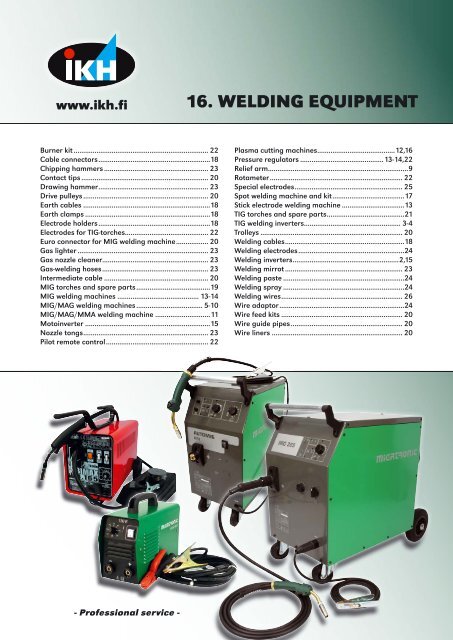 16. WELDING EQUIPMENT