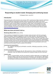 Responding to student needs: Emerging and continuing issues - the ...