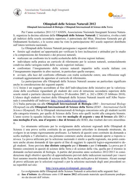 Bando 2012 - Ufficio scolastico regionale per la Campania - Miur