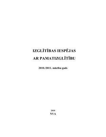 izglÄ«tÄ«bas iespÄjas ar pamatizglÄ«tÄ«bu - NodarbinÄtÄ«bas Valsts AÄ£entÅ«ra