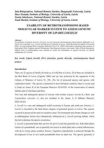 usability of retrotransposone-based molecular marker system to ...