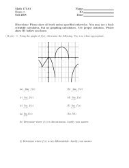 Math 171-01 Exam 1 Fall 2008 Name - WSU Vancouver Directory