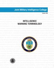 INTELLIGENCE WARNING TERMINOLOGY Joint Military ...