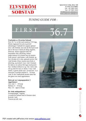 tuning guide for - Sailmaker.org