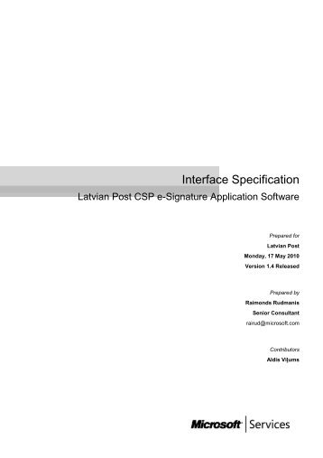 Interface Specification - eParaksts