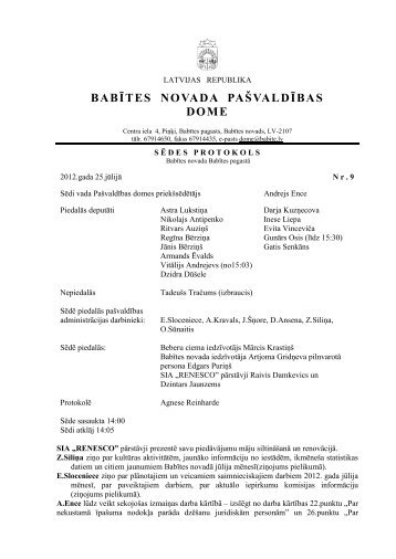 BABÄªTES NOVADA PAÅ VALDÄªBAS DOME - BabÄ«tes novads