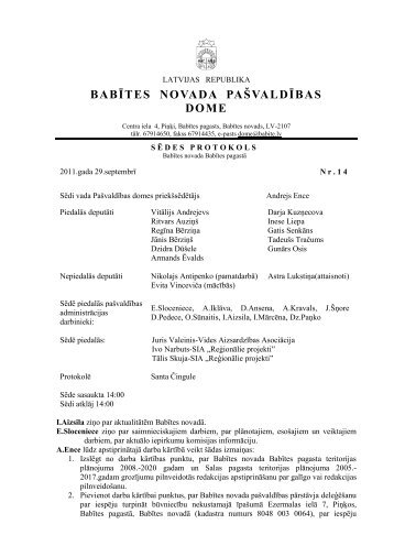 BABÄªTES NOVADA PAÅ VALDÄªBAS DOME - BabÄ«tes novads